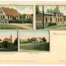 05340-Kreuzdorf-1904-Schulen, Kirche und Pfarrhaus, Colonialwarenhandlung-Brück & Sohn Kunstverlag